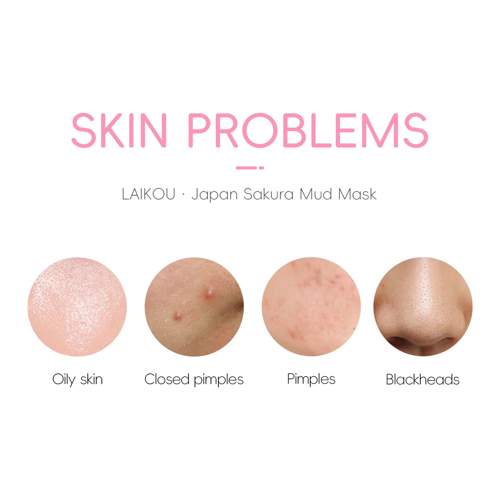 LAIKOU Sakura Clay Mask 25g/90g Deep Cleansing Oil Control Blackhead Removal Moisturizing Brightening Facial Skin Care