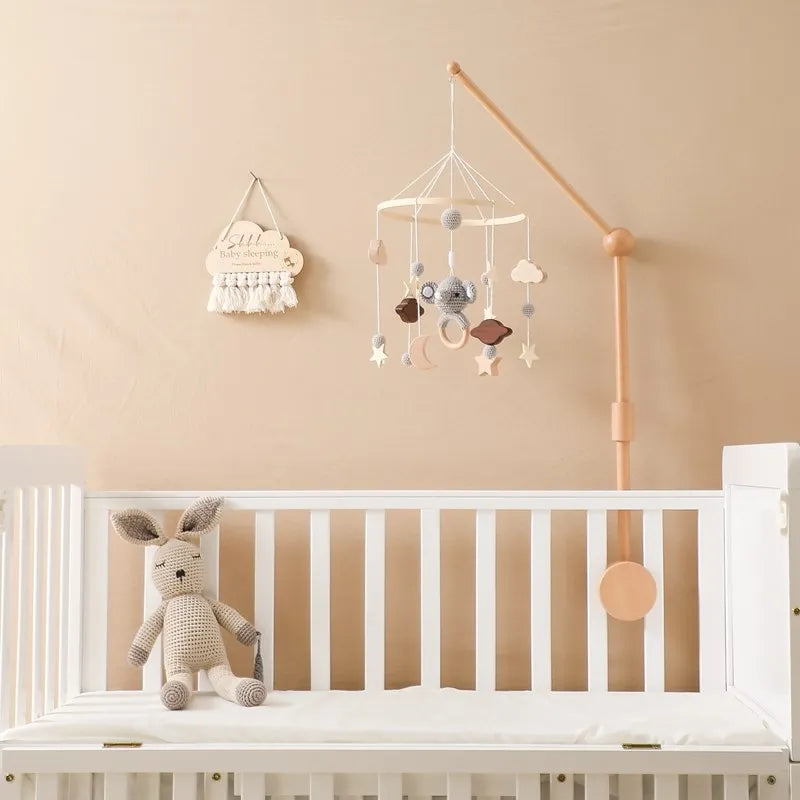 Baby Cloud Crib Mobile with Musical Box – Wooden Rattle Toy for Newborns 0–12M - I YAN