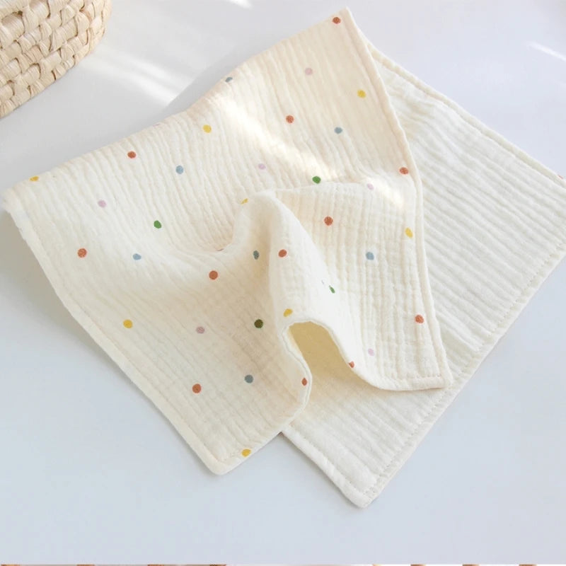 Soft cotton muslin baby face towel and long burp cloth by I YAN, ideal for newborns, infants, and drooling bibs.