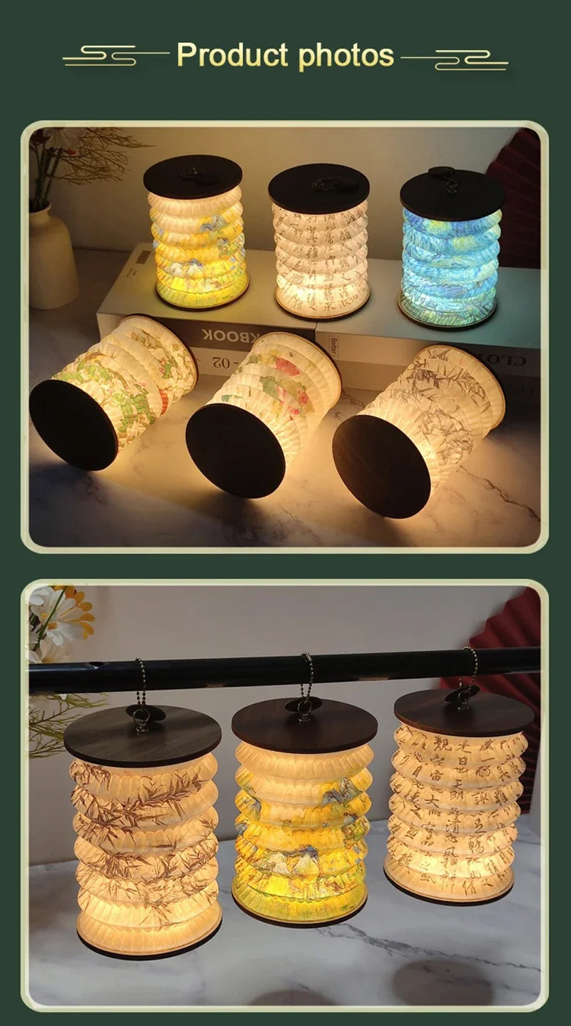 Foldable Table Lamp Touch Dimmable LED Portable Lantern Light USB Rechargeable Tent Read Bedroom Bedside Lantern Night Light