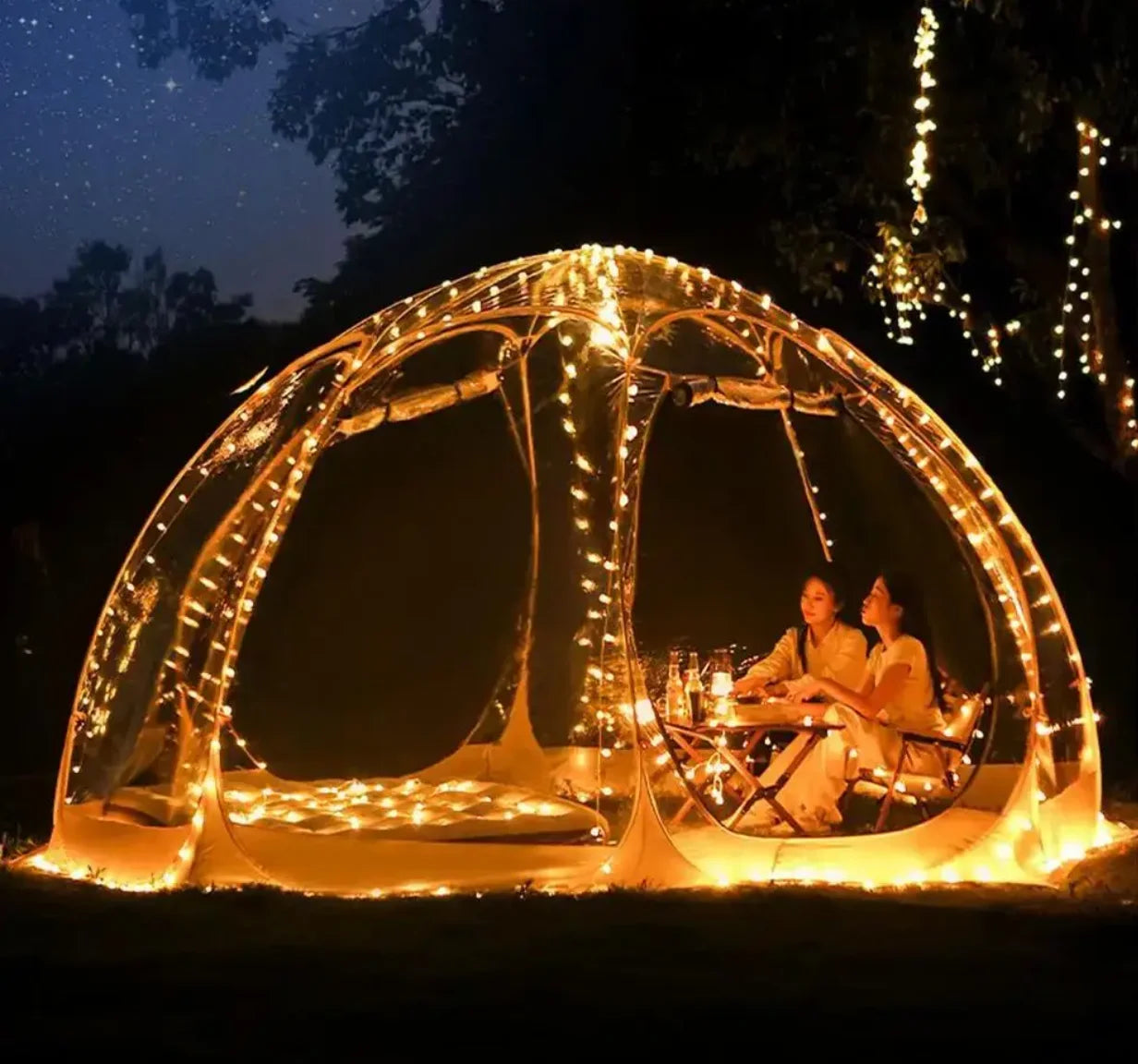 Starry Star Transparent Thickened PVC Portable Spherical Camping Tent Quick Opening Folding Rainproof Outdoor Shelter