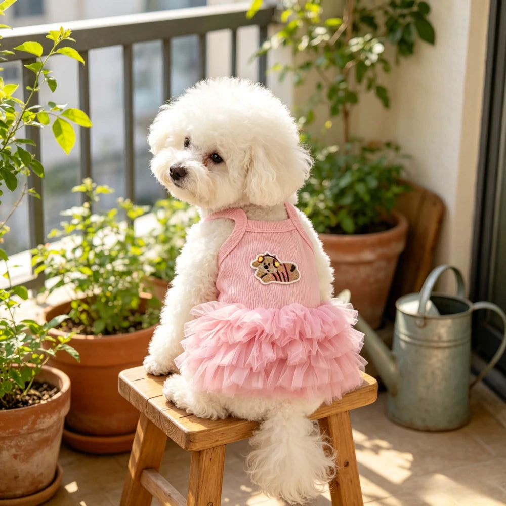 Sleeveless Puffy Princess Dog Skirt Cute Pet Half Skirt Comfortable Fit Small Dogs Cats