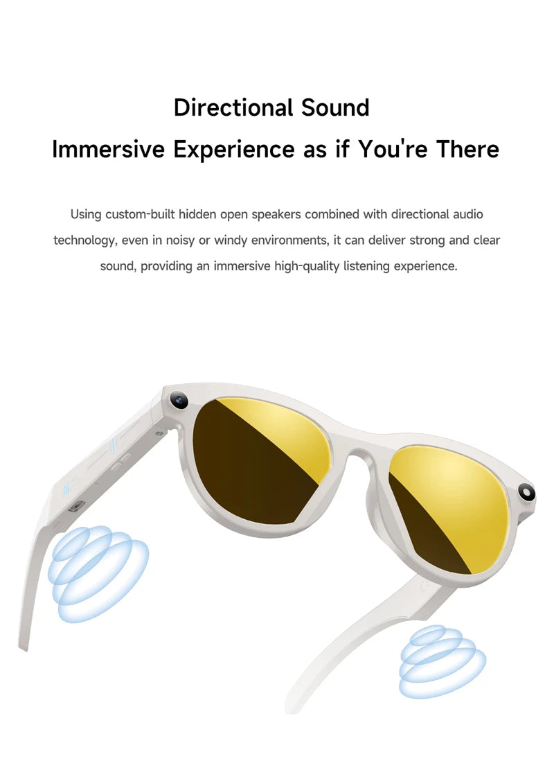 2026 New 500W Pixel Smart Glasses AI Cam Recognition Photography Video Record Bluetooth Call Music Playback Voice Wake Up New