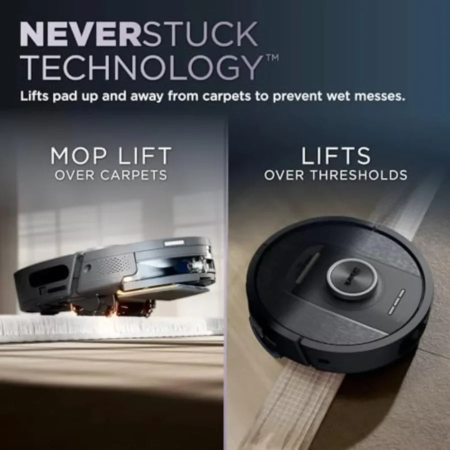 Robot vacuum and mop for hard floors, Gaia Grey, PowerDetect 2-in-1 with NeverTouch Base, certified refurbished