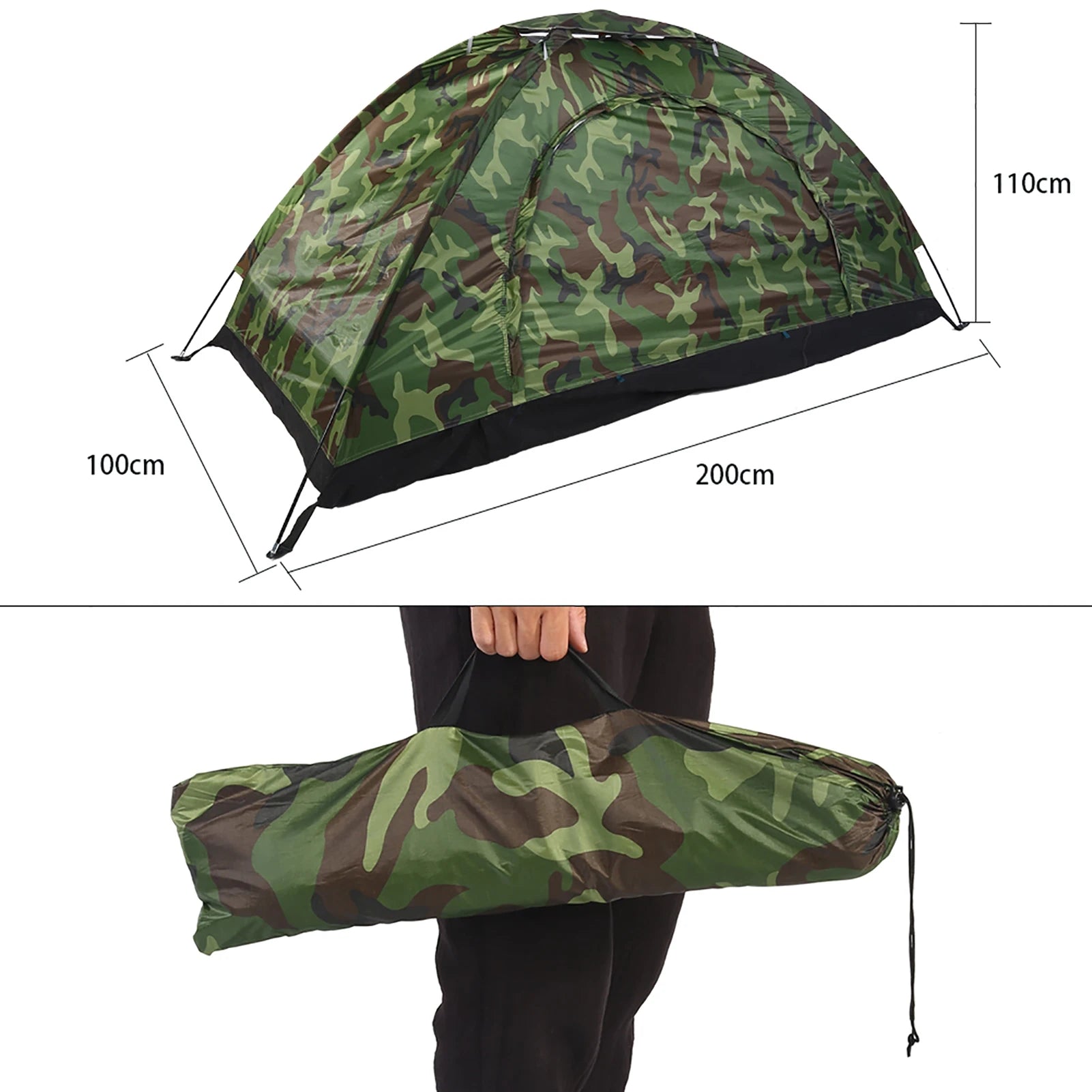 Outdoor Camouflage UV Protection Waterproof One Person Tent for Camping Hiking