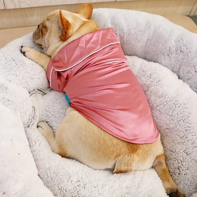 Soft silk French Bulldog pajamas for small dogs and cats, I YAN pet clothing with comfortable shirt design