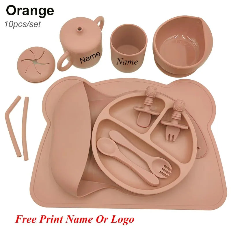 Silicone Baby Feeding Set 10 Pcs – BPA Free Kids Tableware - I YAN