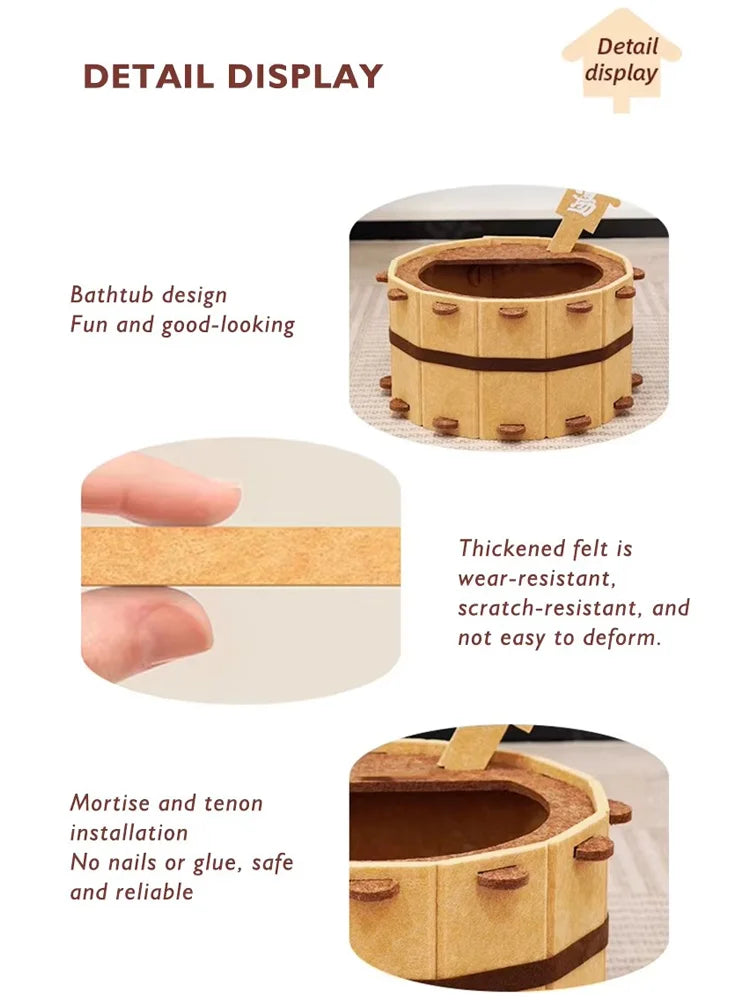 Soft felt pet nest from I YAN, semi-enclosed cat bed perfect for sleeping and claw sharpening in a cozy, four-season design.