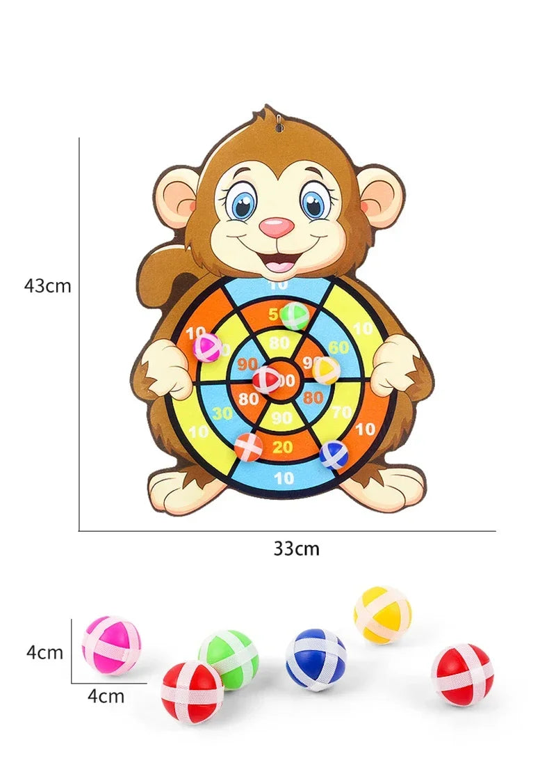Kids Sticky Ball Dart Board – Indoor Montessori Game for Children 3-7 Years - I YAN