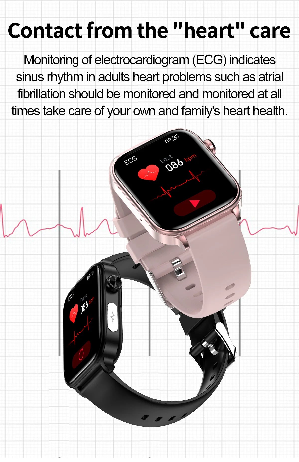 ECG+PPG Monitoring Smart Watch Women Blood pressure Blood Lipid Uric Acid Women Menstrual Health Tracker Smartwatches