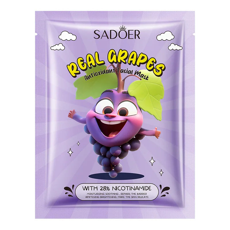 8pcs SADOER Fresh Fruits Face Mask Anti Wrinkle skincare Moisturizing Brightening Firming Hydrating Facial Masks Skin Care