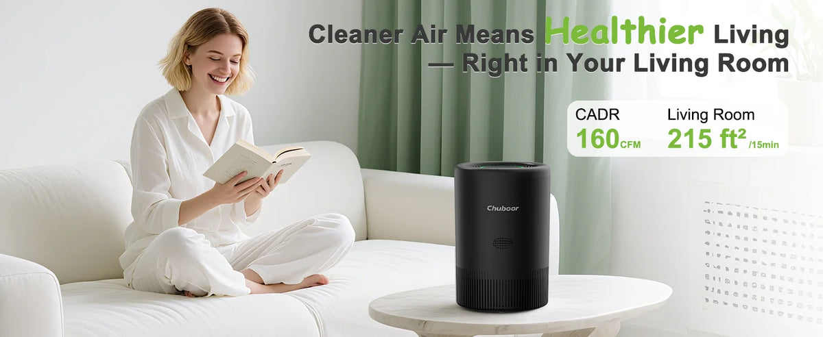 I YAN Chuboor smart air purifier with HEPA filter, app and Alexa control, PM2.5 monitor for bedroom and living room with pets