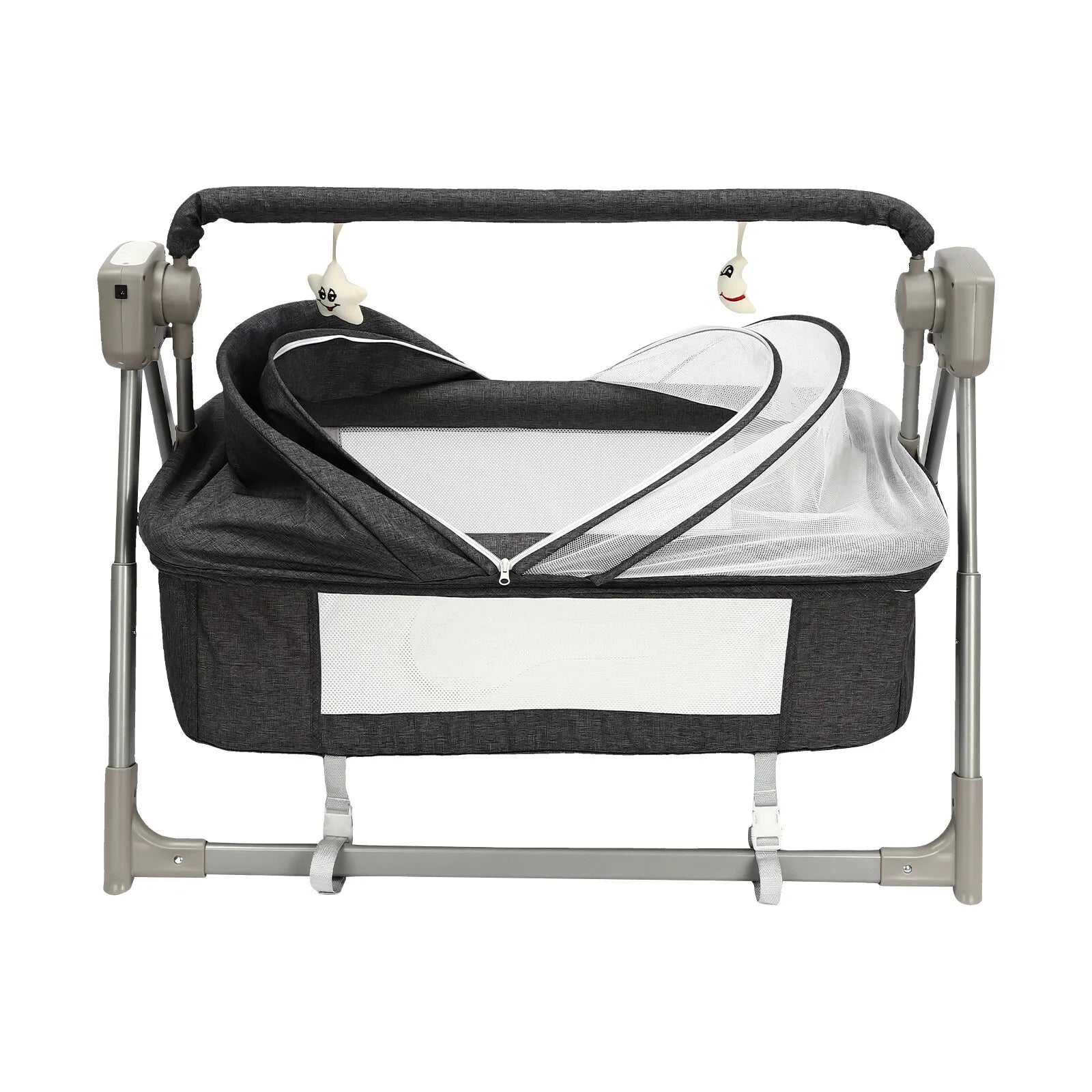 Portable electric baby swing cradle with Bluetooth from I YAN, featuring a comfortable rocking bassinet for infants.