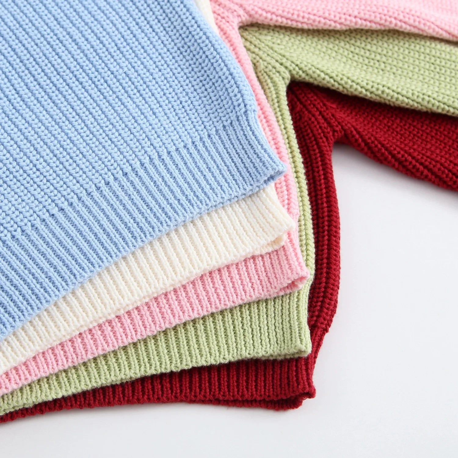 Girl Cotton Knit Pullover Embroidered Tulip Flower Sweater 2026 Spring Autumn 0-5Y Children Long Sleeve Clothing