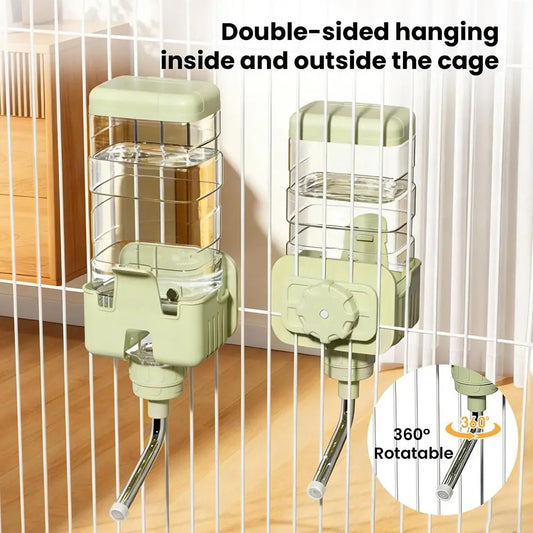 Leak-proof hanging pet water dispenser by I YAN, 750ml automatic cage-mounted water bottle for pets.