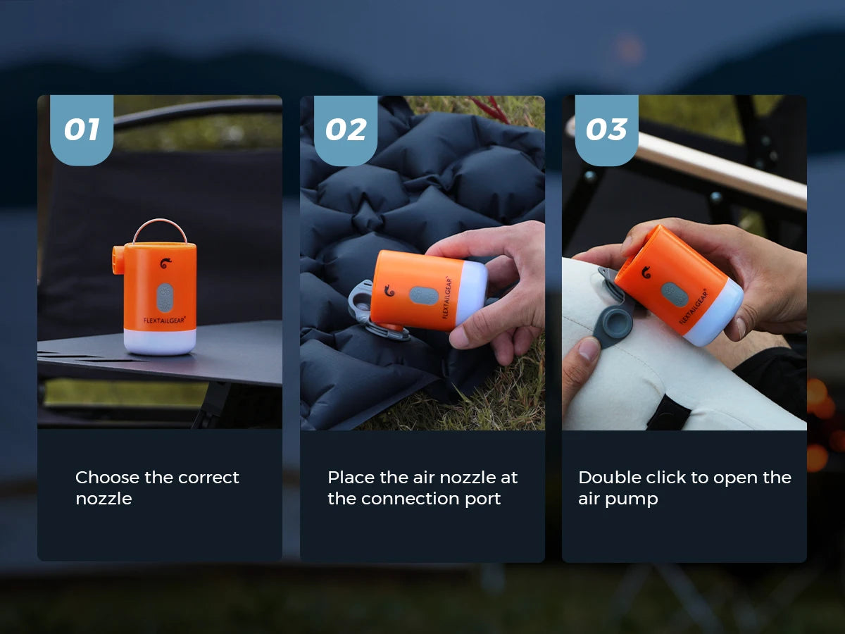 Portable Air Pump Electric Inflator with Camping Light and Emergency Power Supply for Outdoors