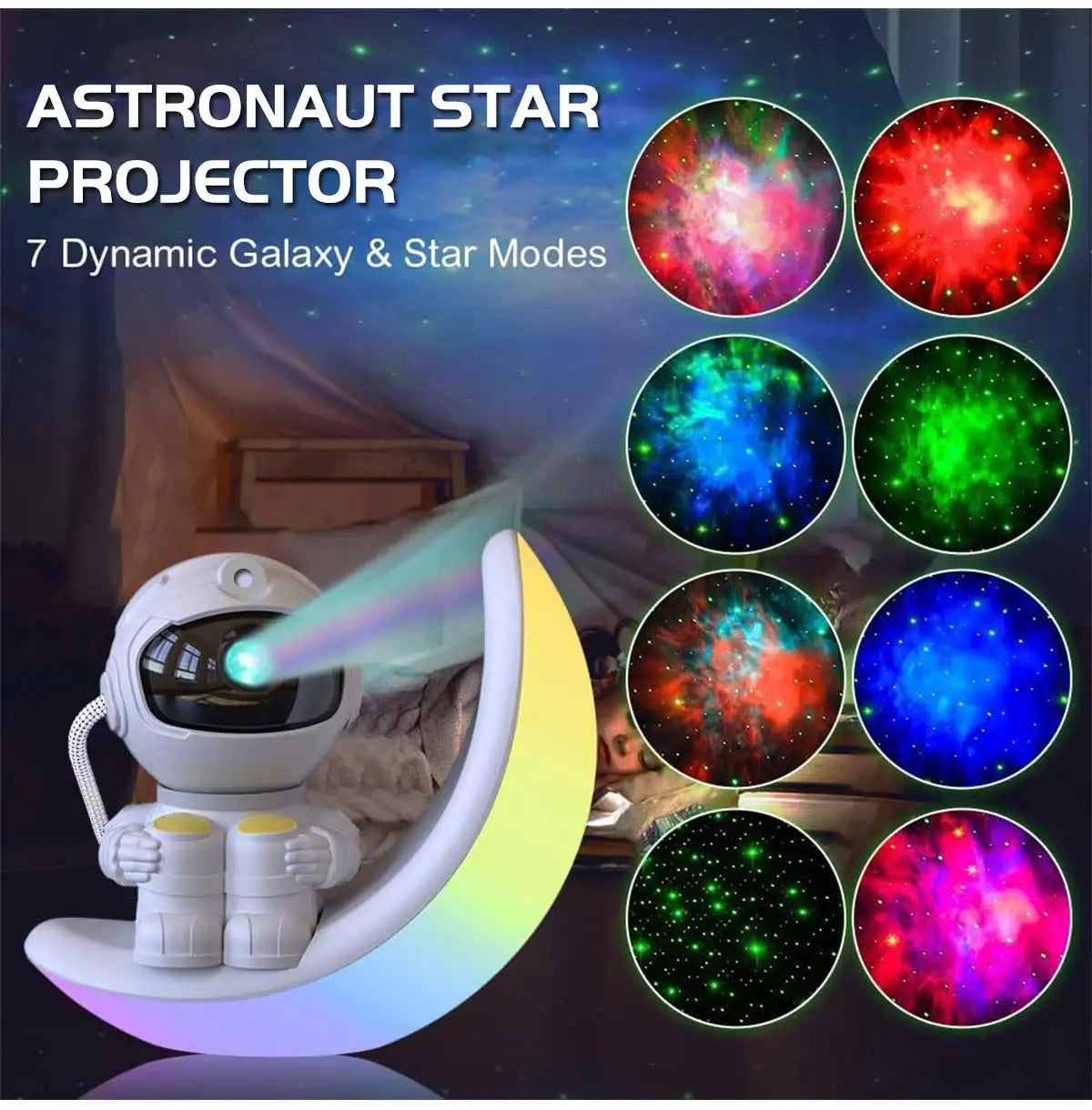 Astronaut Galaxy Projector Moon Night Light Star Ceiling Projector Galaxy Light with Timer and Remote Starry Nebula LED Lamp