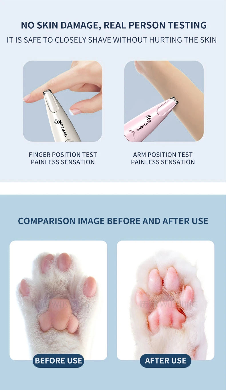 I YAN pet grooming trimmer with LED light, waterproof dog and cat hair clipper, low noise grooming tool for pets.