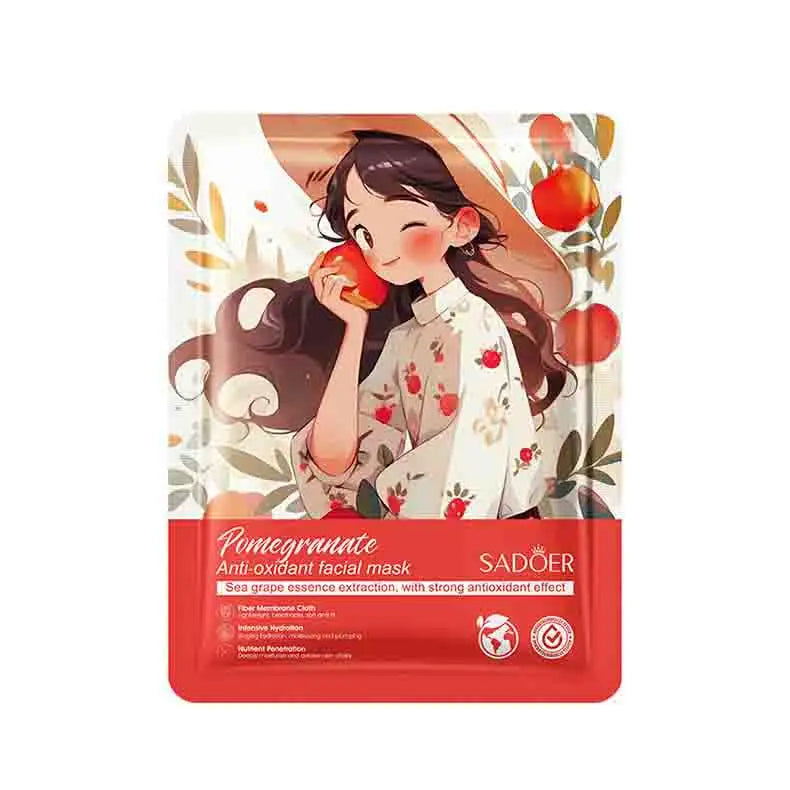 10pcs SADOER Fruits Facial Masks for Face Moisturizing Brightening Firming Hydrating Face Mask Beauty Facial Skin Care Products