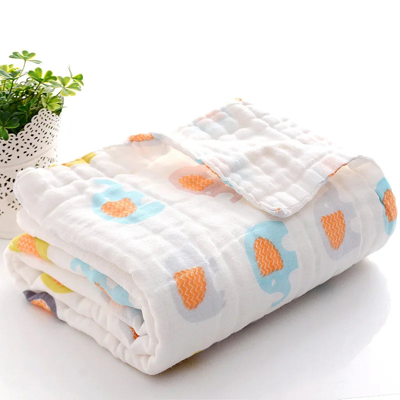Baby Bath Towel Newborn Bathrobe 4-Layer Pure Cotton Gauze – Soft Swaddle Blanket & Washcloth for Boys & Girls - I YAN