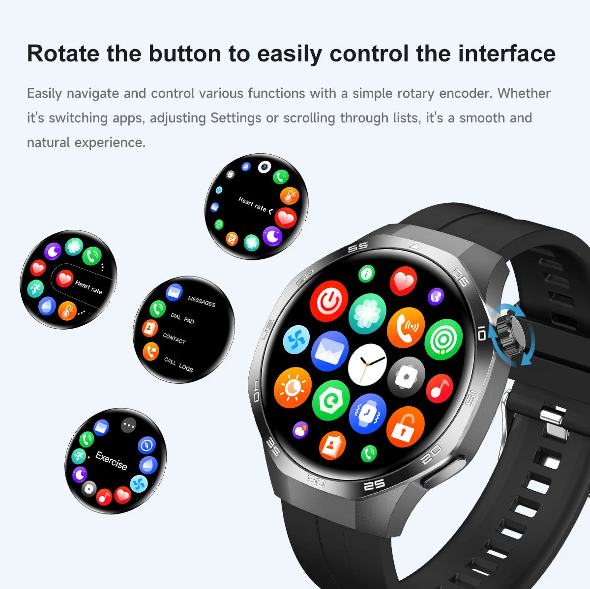 Watch 5 Pro GPS Track Compass Smart Watch Men 360*360 AMOLED Screen NFC BT Call Waterproof Health Monitor Man Smartwatches