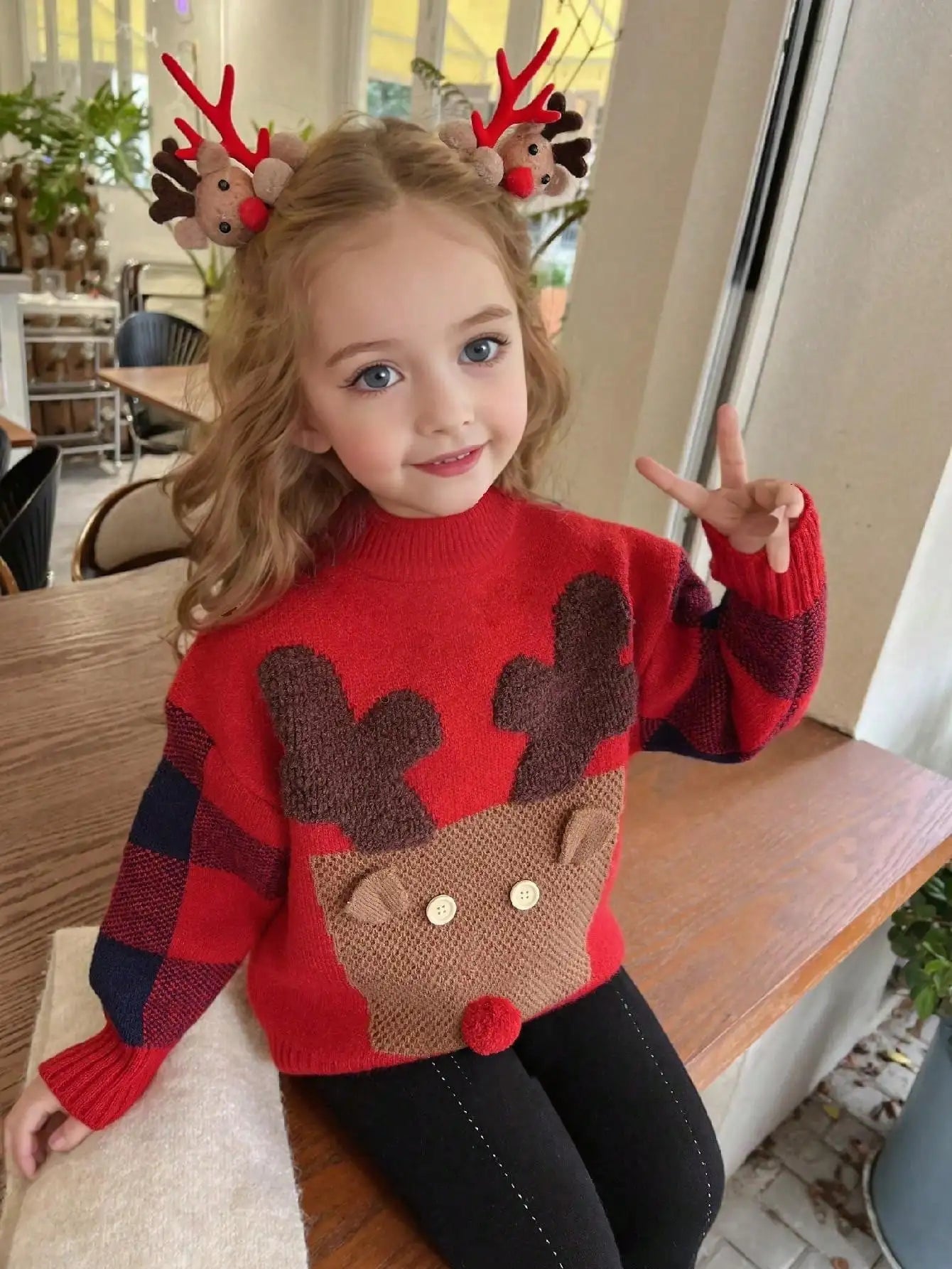 Christmas cartoon deer red sweater
