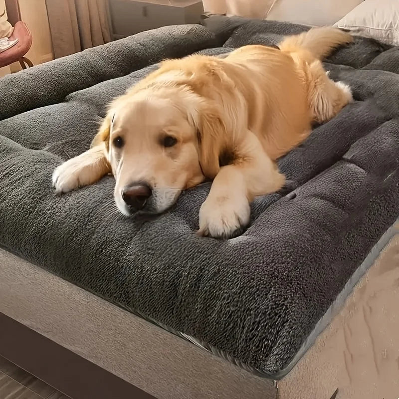 Soft oversized plush dog and cat bed by I YAN, rectangle pet mat for all sizes, ultra-soft and cozy for pets.