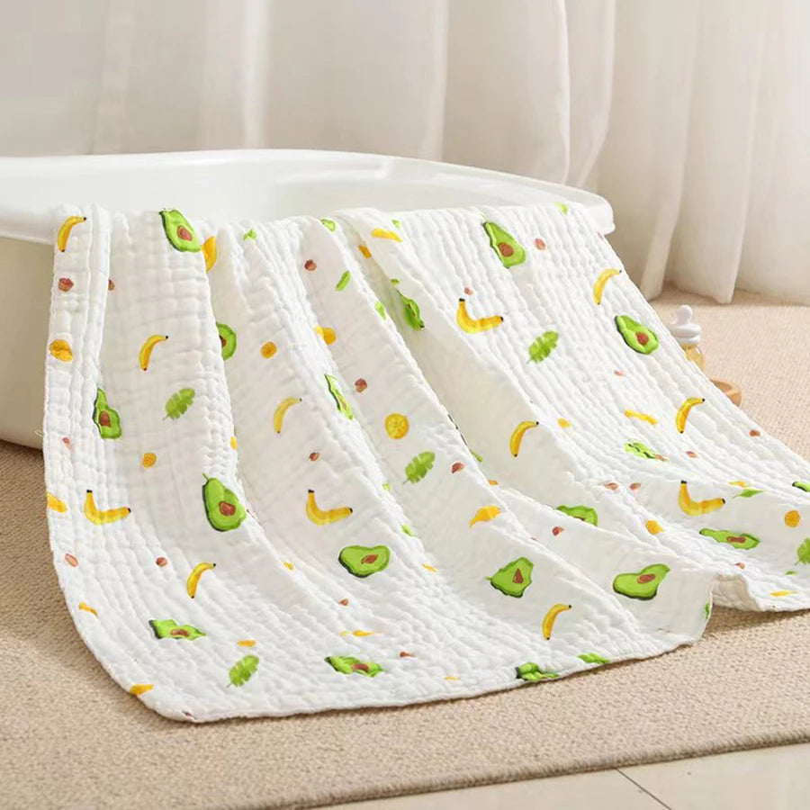 Baby Bath Towel Newborn Bathrobe 4-Layer Pure Cotton Gauze – Soft Swaddle Blanket & Washcloth for Boys & Girls - I YAN