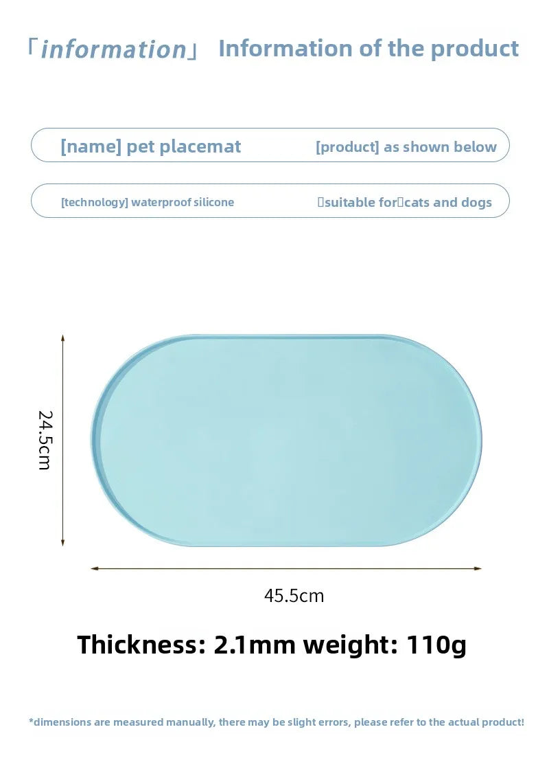 Cat Feeding Mat with Non-Slip Waterproof Design, Pet Food Mat, Compatible with Cat/Dog Bowls, Multipet Households, Dog Owners