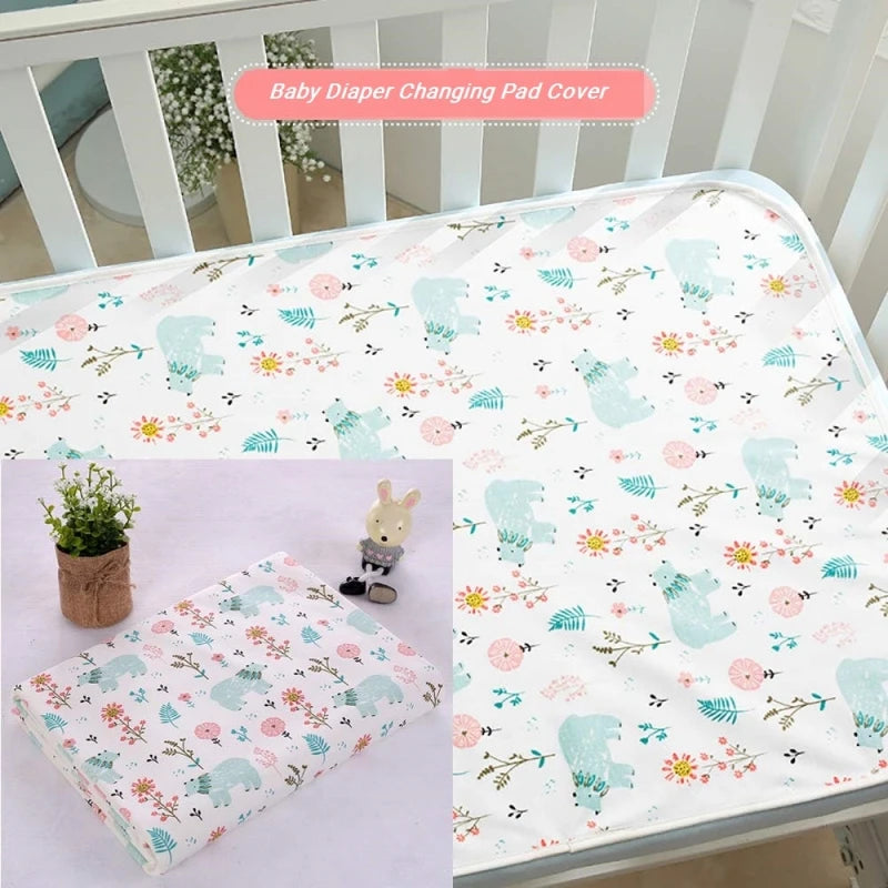 Waterproof baby changing pad cover by I YAN, reusable diaper pad with soft fabric and secure waterproof layer for infants.