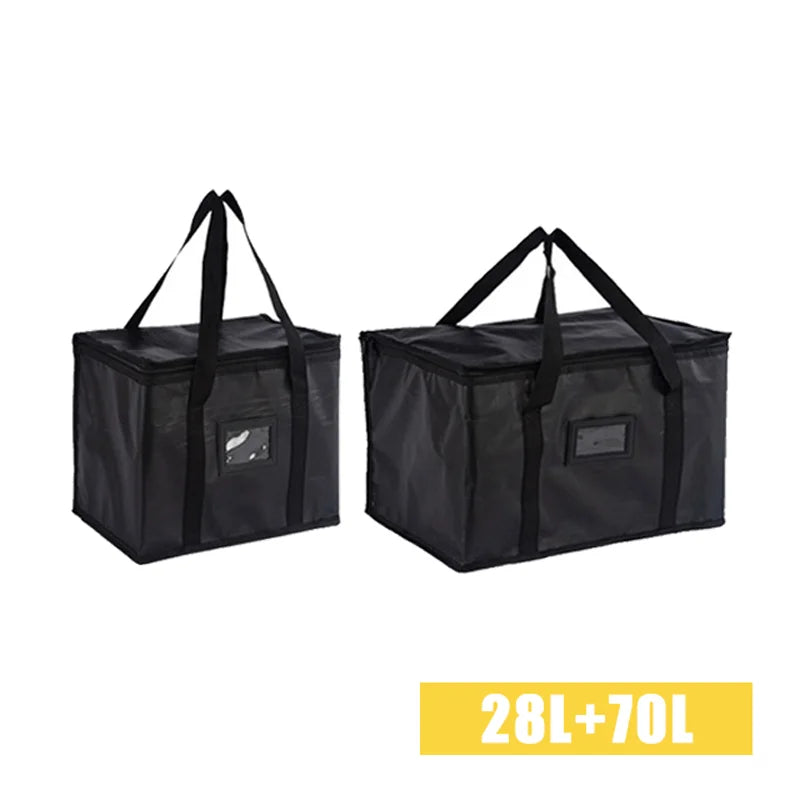 70L Insulated Thermal Cooler Bag Insulation To Keep Cold Large Capacity Portable Lunch Bag Zip Picnic Camping Tin Foil Food Bag