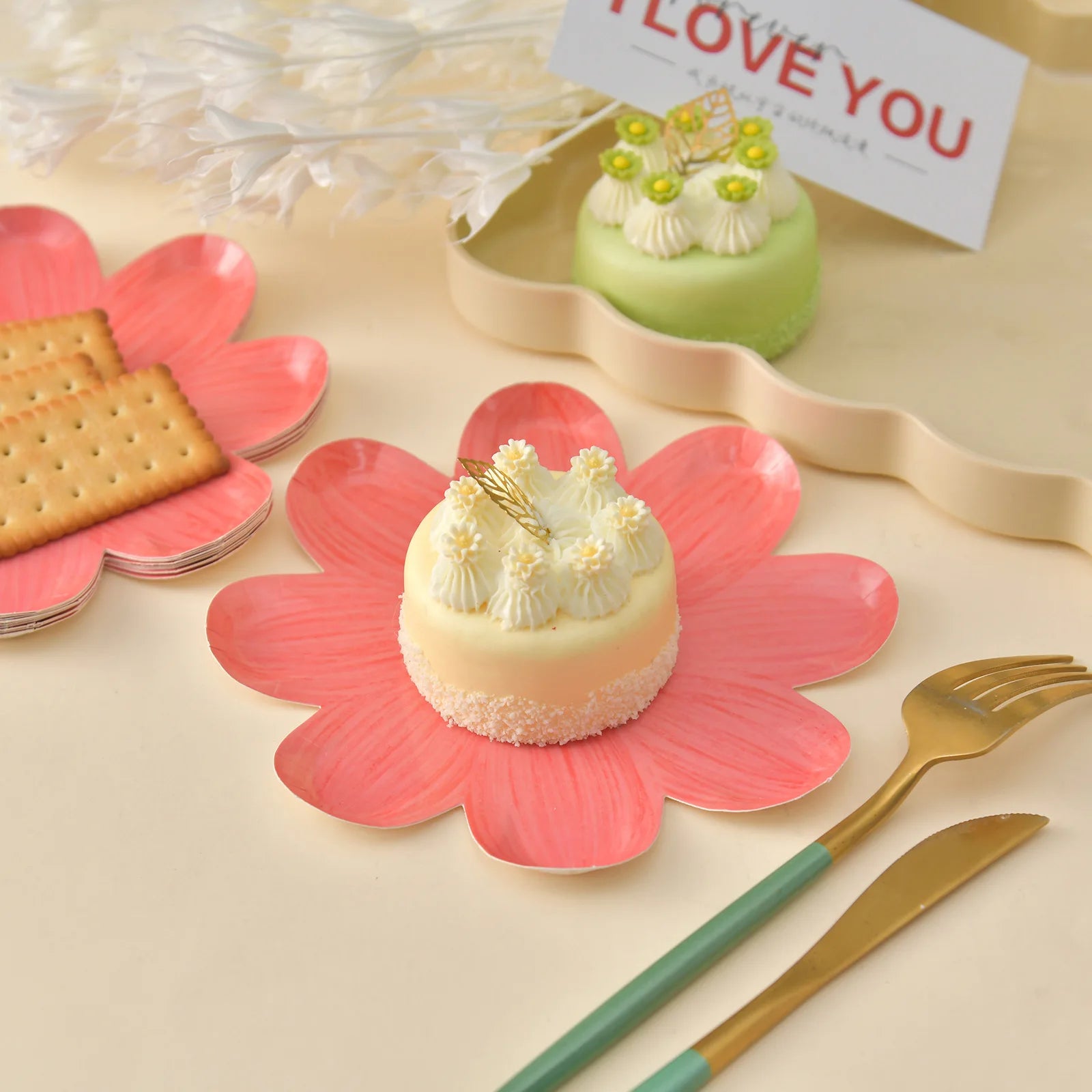 Disposable Daisy Paper Plate Flower Meal Plate Picnic Cake Plates Birthday Theme Party Decoration - I YAN
