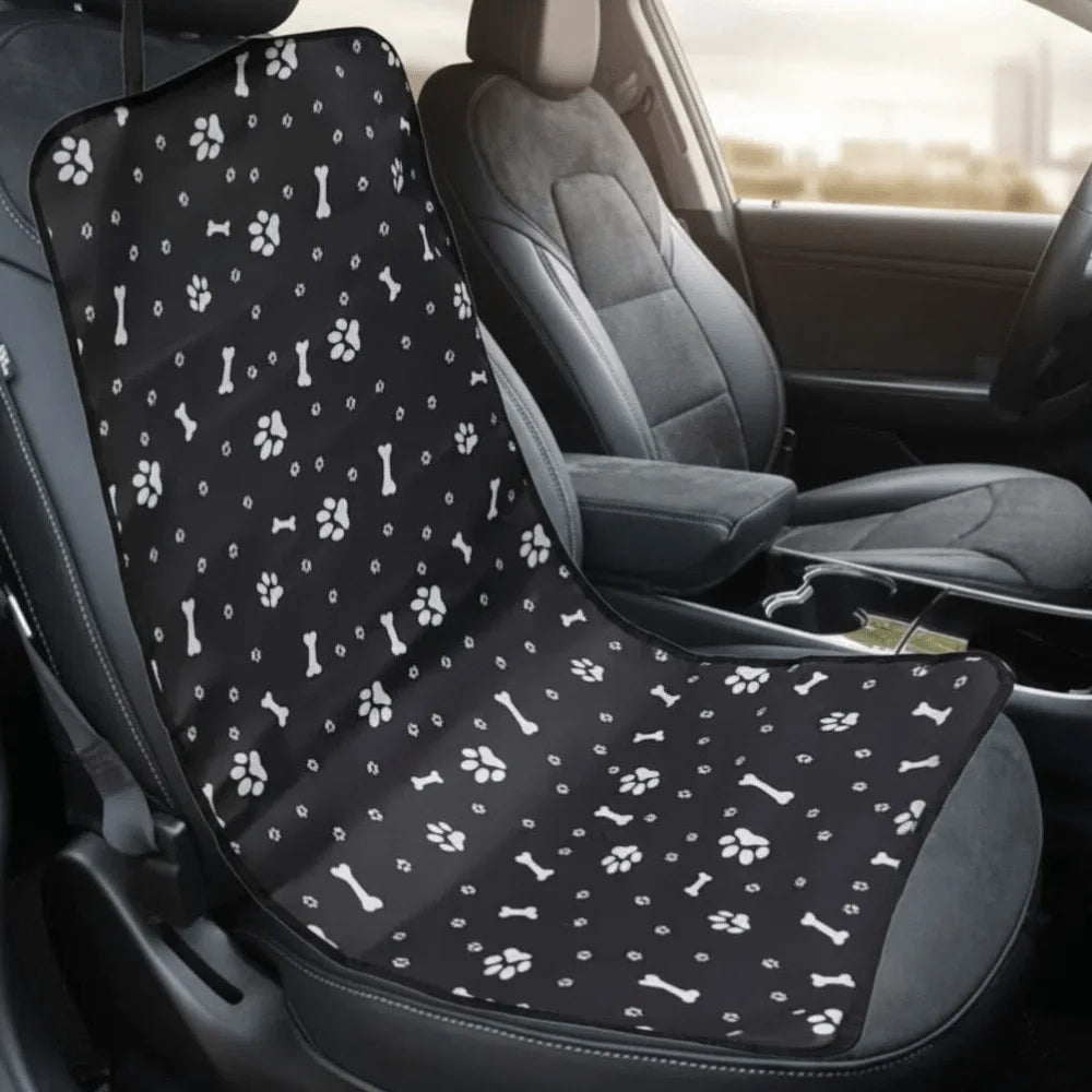 2 Pack Pet Car Travel Kit, Dog Car Seat Cover with Printed Anti-Scratch Pad & Adjustable Dog Leash, Universal Fit for Sedan & SUV, Waterproof Dirt-Proof Anti-Slip Scratch Resistant, Perfect for Daily Commute & Road Trip, Work