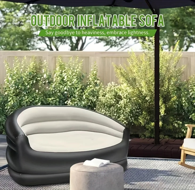 Outdoor inflatable sofa, portable air lounger with pump, portable sofa  adult lazy sofa   bed convenient foldable