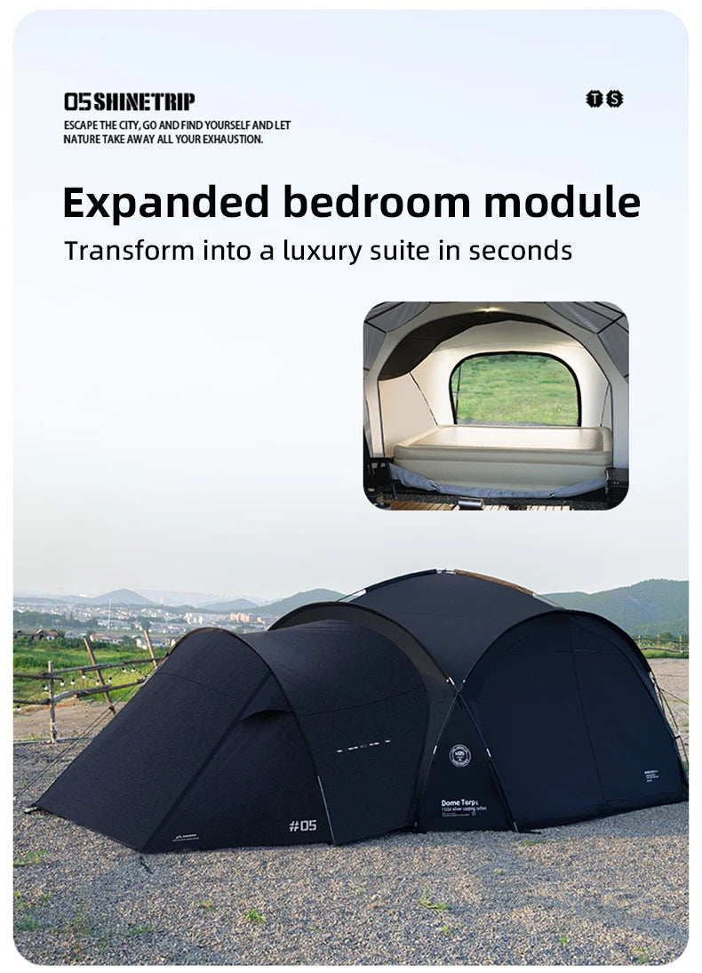 ShineTrip Outdoor Dome Tent Rainproof Sunproof Self Drive Waterproof Shade Coated Silver Canopy Camping Combination