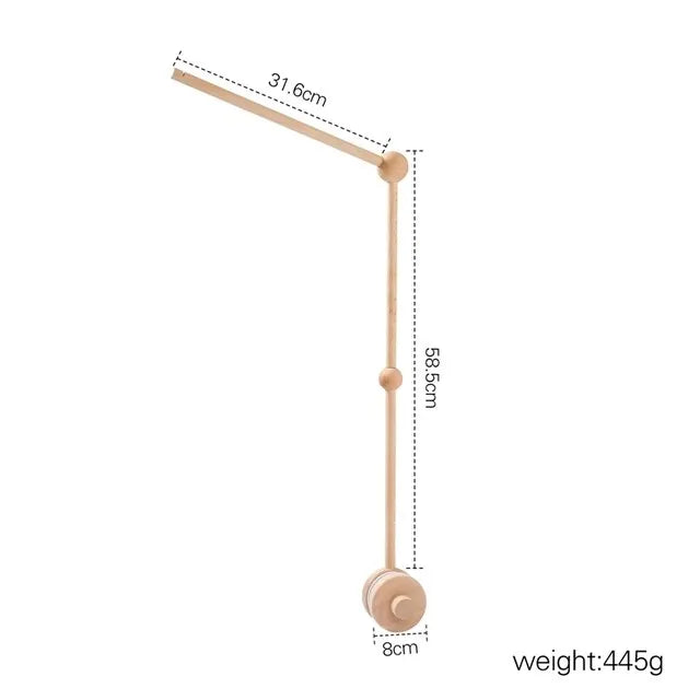 Wooden Baby Crib Mobile with Music Box – Bed Bell Hanging Rattle for Newborns 0-12M - I YAN