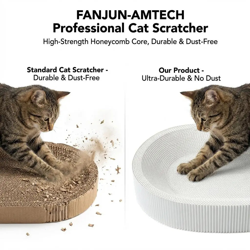 Large oval cat scratcher bed by I YAN with corrugated lounge and anti-slip base for comfortable feline relaxation.