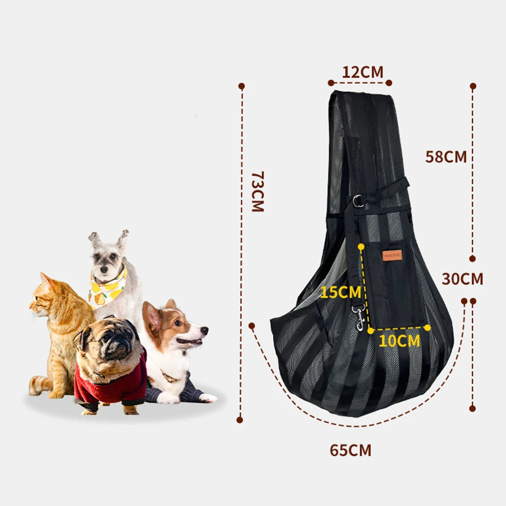 Breathable pet shoulder carrier bag for cats and small dogs, I YAN portable crossbody travel bag with ventilation and comfortable strap.