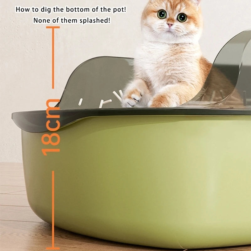 MXLA Oversized Cats Sand Box High Edges Litter Tray For Large Cats Home Essential