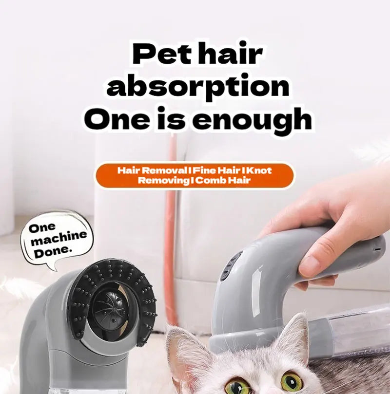 I YAN portable pet vacuum cleaner with massage function, suitable for cat and dog fur removal and grooming.