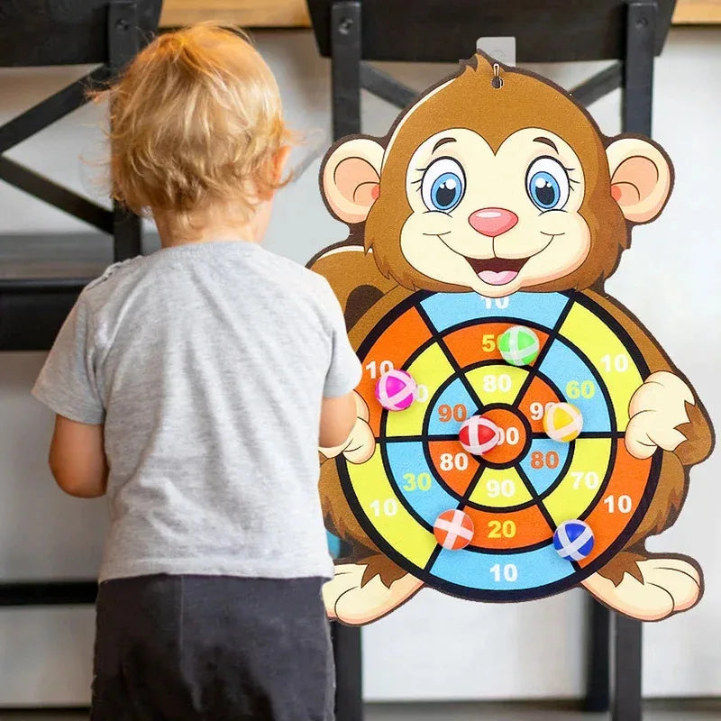 Kids Sticky Ball Dart Board – Indoor Montessori Game for Children 3-7 Years - I YAN