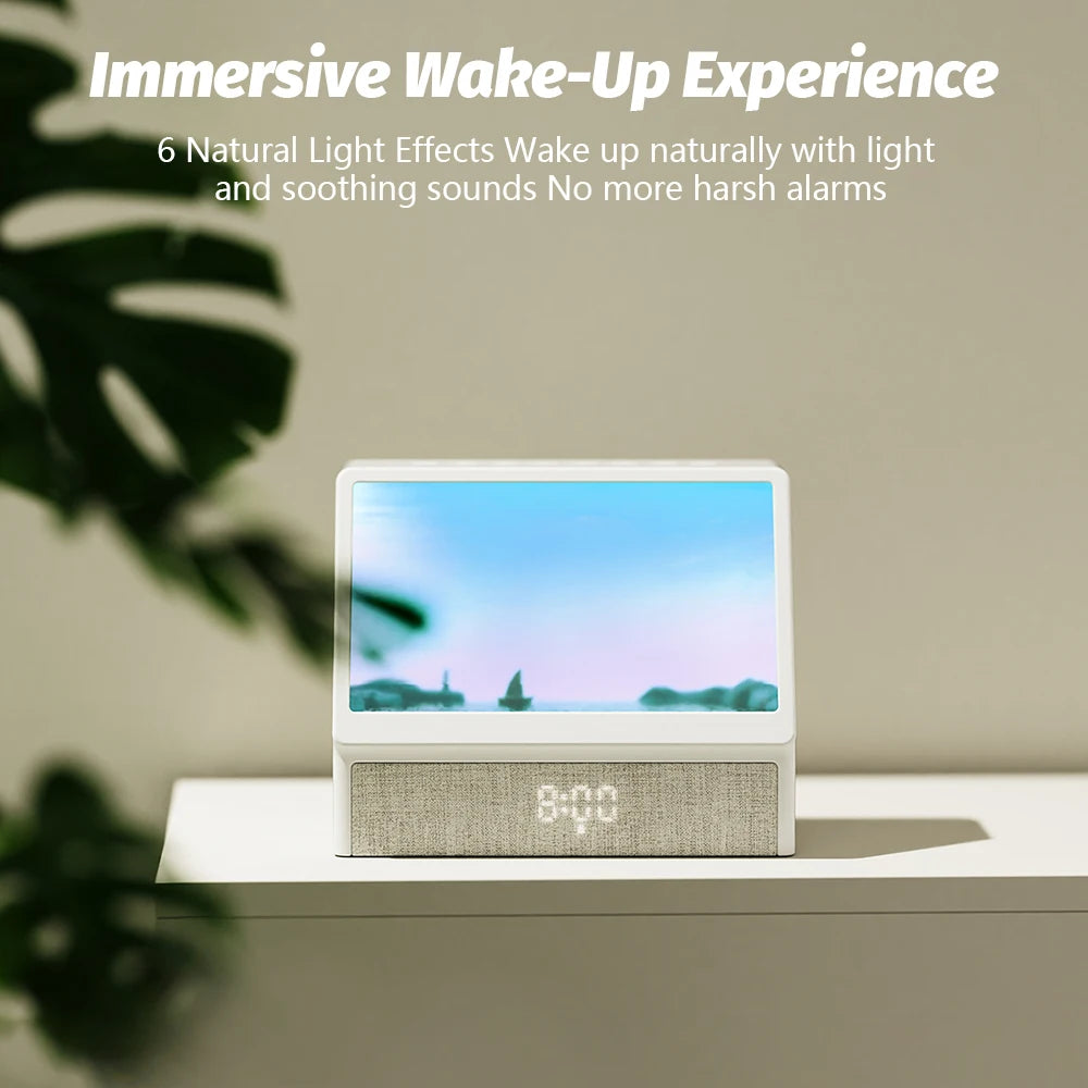 Sunrise Alarm Clock Wake Up Night Light Bluetooth Table Decoration Lamp With Remote Control 5 Levels Brightness Atmosphere Light