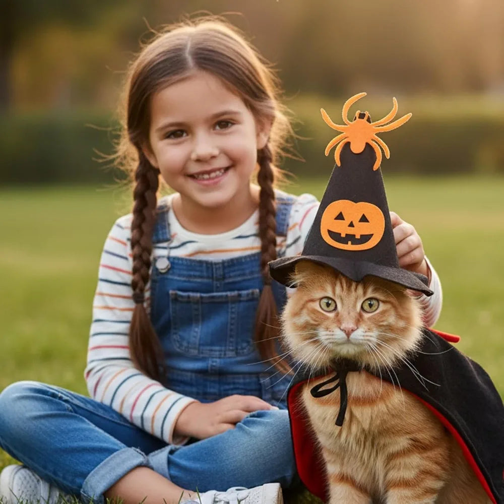 Halloween Pet Costume Set: Pumpkin Outfit for Small to Medium Dogs and Cats