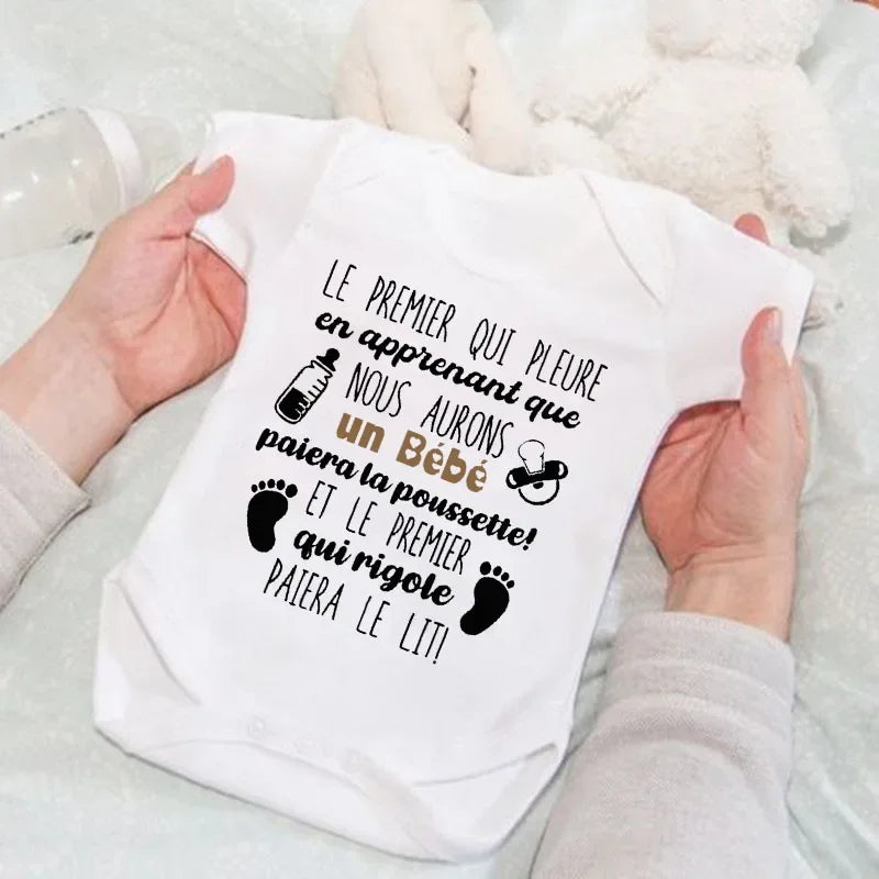 Mini Us in 2026 Print Baby Romper Casual Short Sleeve Infant Jumpsuit Boys Girls Bodysuit Summer Pregnancy Announcement Clothes