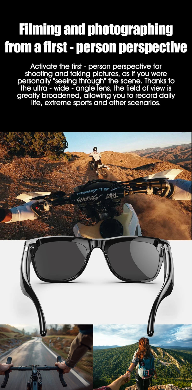 4K HD AI Smart Glasses 800w Pixel Multifunctional Camera Bluetooth Call Voice Assistant Music Player Smart Translation ﻿