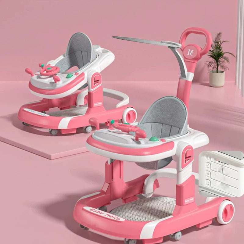I YAN 5-in-1 baby infant walker with learning toy, anti-rollover design, multifunctional and battery-free for infants.