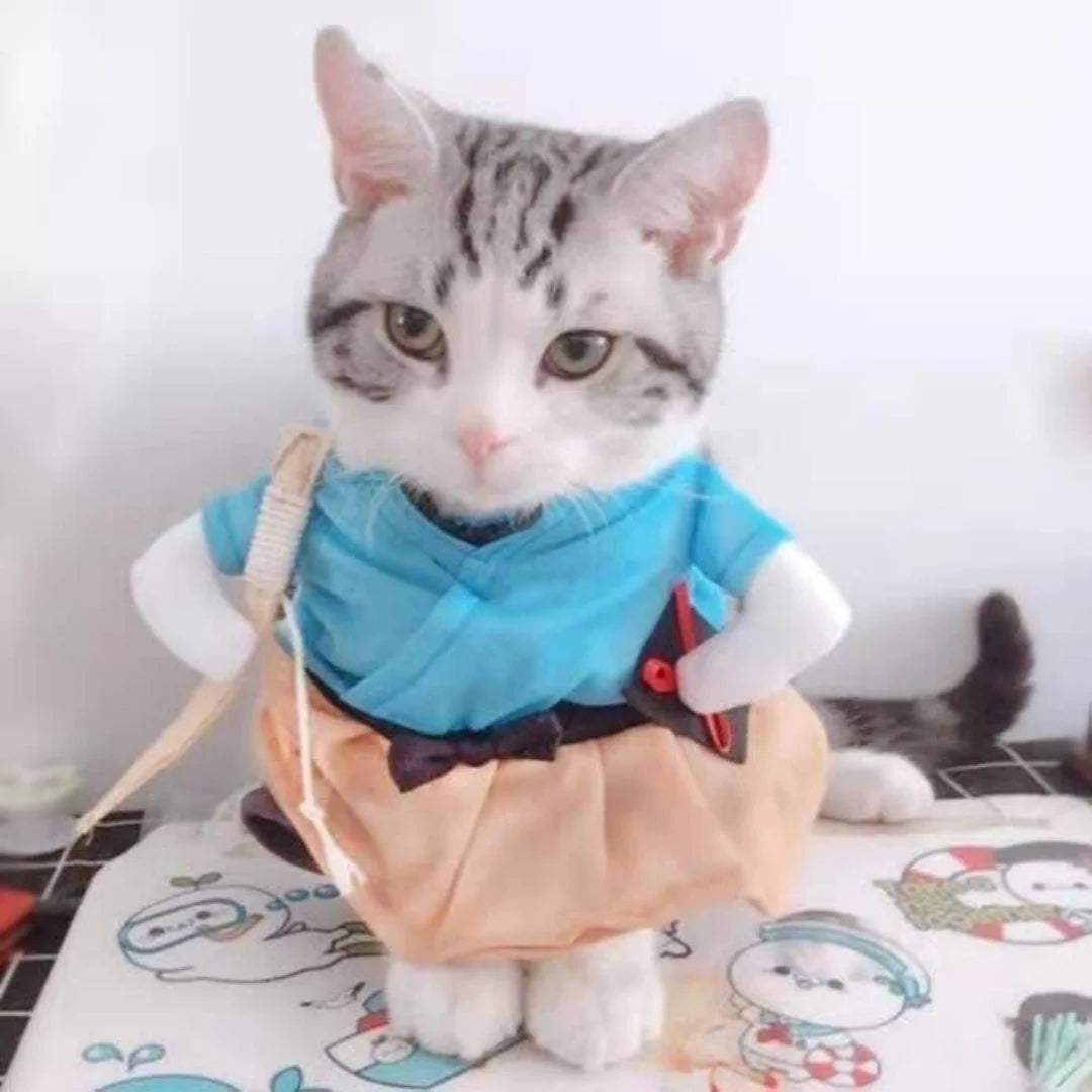 Japanese Kimono pet costume for dogs and cats, cute yukata dress by I YAN, perfect for parties and cosplay accessories.