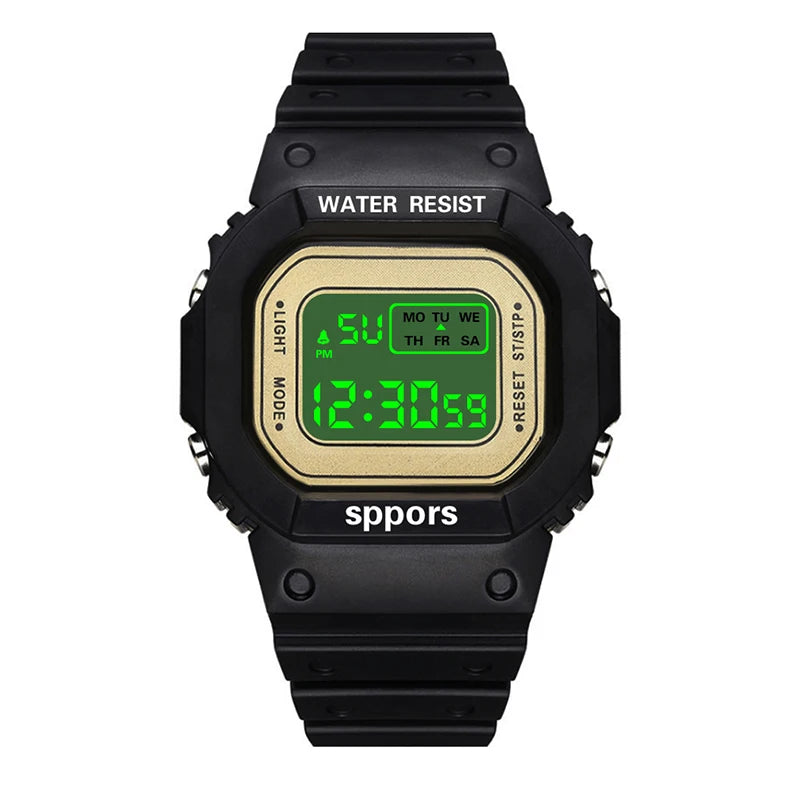 YIKAZE Sports Watch Boys Girls Student LED Electronic Watch Colorful Men Women Square Digital Watches Waterproof Rubber Clock