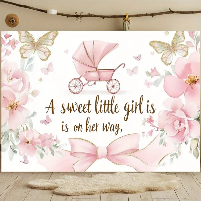 First Holy Communion Backdrop Flower Gold Cross Decor Boy Girl Baby Shower My Baptism Birthday Party Photography Background Prop