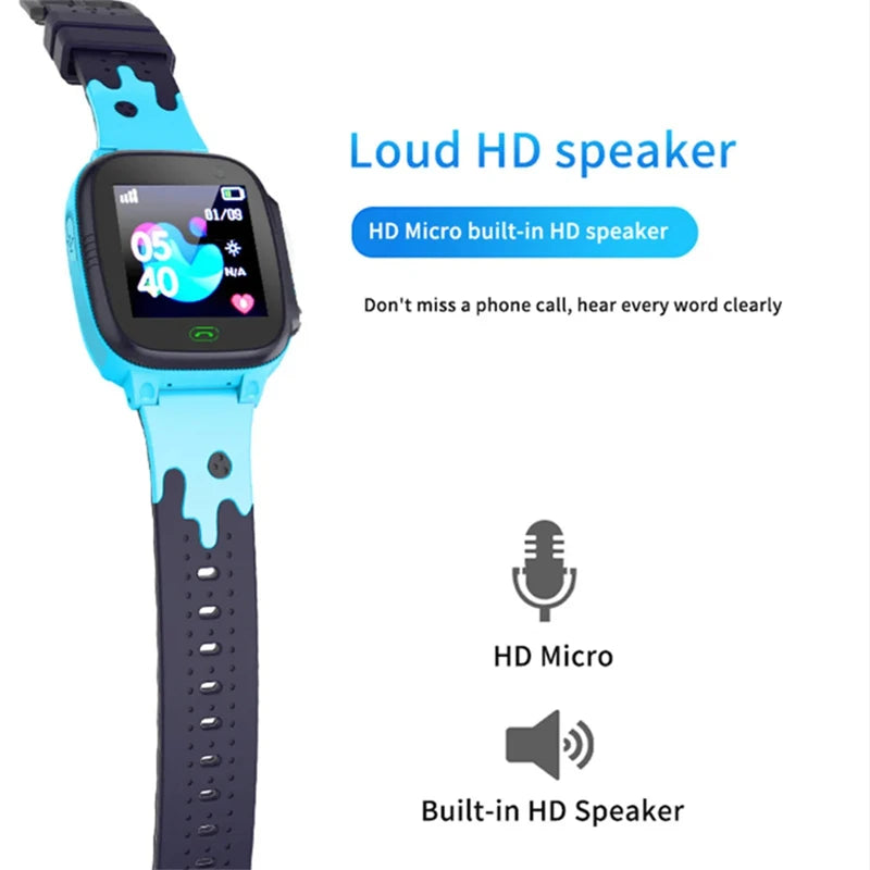 Lenovo Kids Smart Watch Men Women 1.44 Inch HD Screen SOS GPS LED Flashlight Two-Waycalling Mathematical Calculation Smartwatch